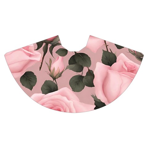 Pink Roses Women s Crop Top Pleated Skater Rave Skirt from ArtsNow.com Skirt Front