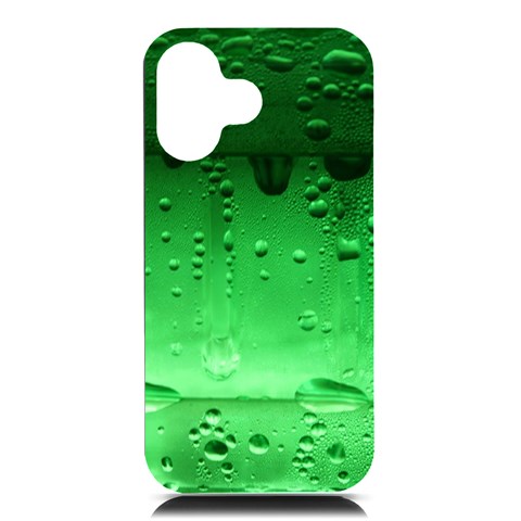 Cool Water Green iPhone 16 Black UV Print PC Hardshell Case from ArtsNow.com Front