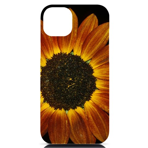 Orange Sunflower Phone Case iPhone 14 Plus Black UV Print PC Hardshell Case from ArtsNow.com Front