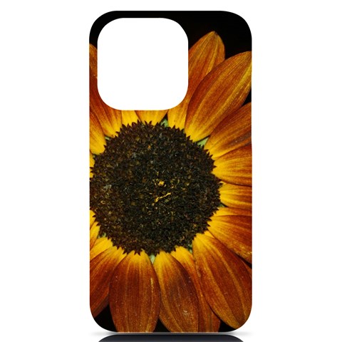 Orange Sunflower Phone Case iPhone 14 Pro Black UV Print PC Hardshell Case from ArtsNow.com Front