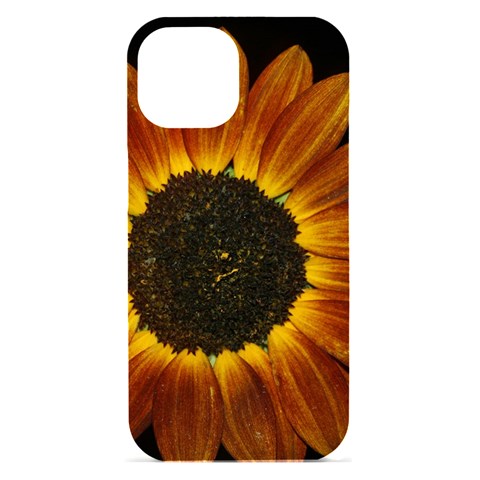 Orange Sunflower Phone Case iPhone 15 Black UV Print PC Hardshell Case from ArtsNow.com Front