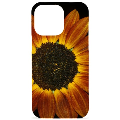 Orange Sunflower Phone Case iPhone 15 Pro Max Black UV Print PC Hardshell Case from ArtsNow.com Front