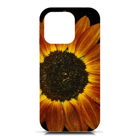 Orange Sunflower Phone Case iPhone 16 Pro Black UV Print PC Hardshell Case from ArtsNow.com Front