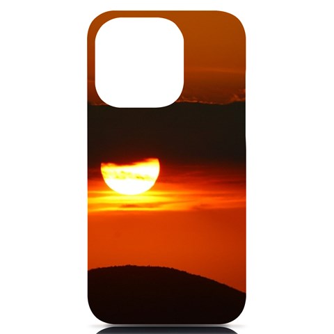 Orange Sunset iPhone 14 Pro Black UV Print PC Hardshell Case from ArtsNow.com Front