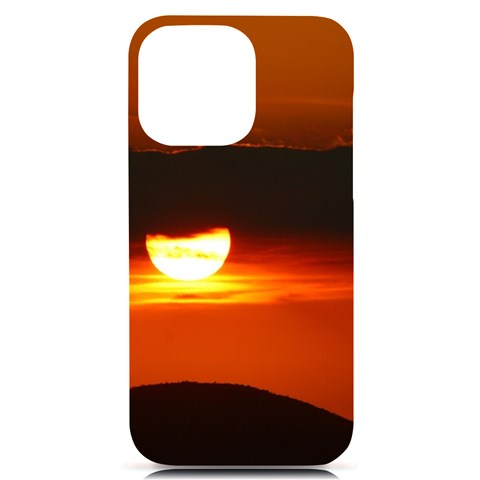 Orange Sunset iPhone 14 Pro Max Black UV Print PC Hardshell Case from ArtsNow.com Front