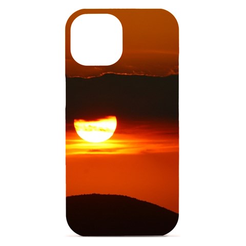 Orange Sunset iPhone 15 Black UV Print PC Hardshell Case from ArtsNow.com Front