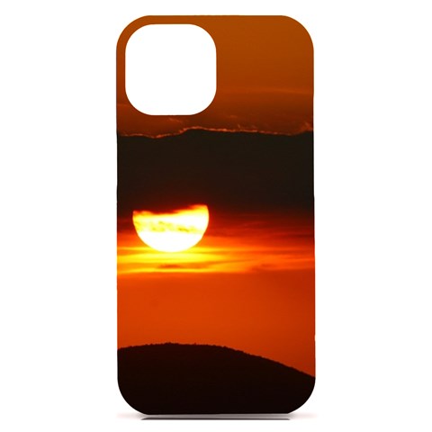 Orange Sunset iPhone 15 Plus Black UV Print PC Hardshell Case from ArtsNow.com Front