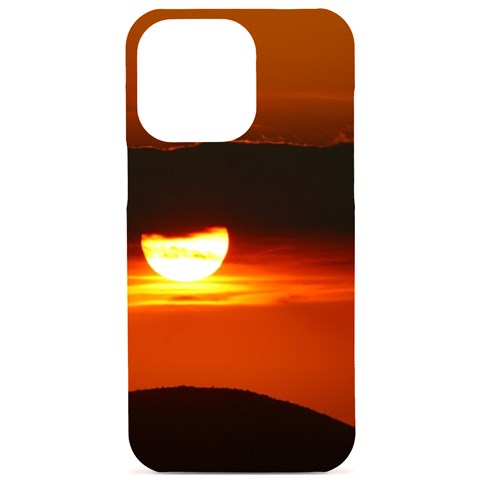 Orange Sunset iPhone 15 Pro Max Black UV Print PC Hardshell Case from ArtsNow.com Front