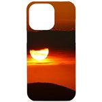 Orange Sunset iPhone 15 Pro Max Black UV Print PC Hardshell Case