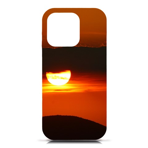 Orange Sunset iPhone 16 Pro Black UV Print PC Hardshell Case from ArtsNow.com Front