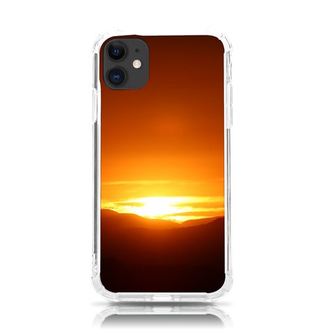 Orange Sunset Over The Mountains iPhone 11 TPU UV Print Case from ArtsNow.com Front