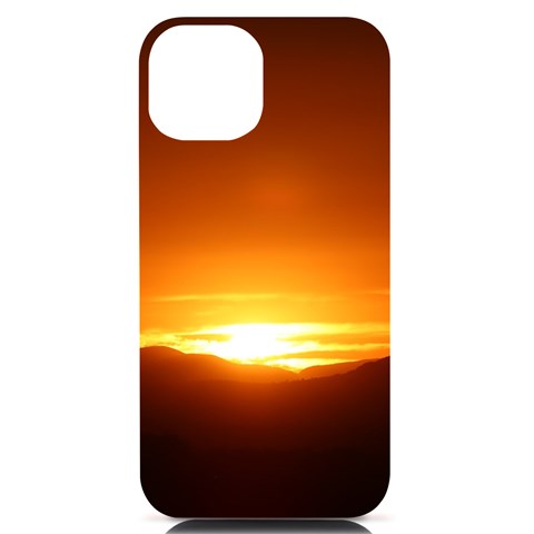 Orange Sunset Over The Mountains iPhone 14 Black UV Print PC Hardshell Case from ArtsNow.com Front