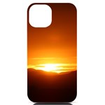 Orange Sunset Over The Mountains iPhone 14 Black UV Print PC Hardshell Case