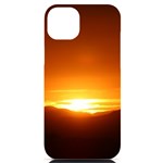 Orange Sunset Over The Mountains iPhone 14 Plus Black UV Print PC Hardshell Case