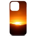 Orange Sunset Over The Mountains iPhone 14 Pro Max Black UV Print PC Hardshell Case