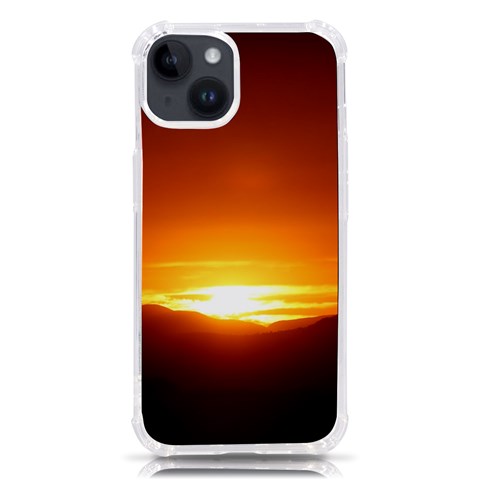 Orange Sunset Over The Mountains iPhone 14 TPU UV Print Case from ArtsNow.com Front