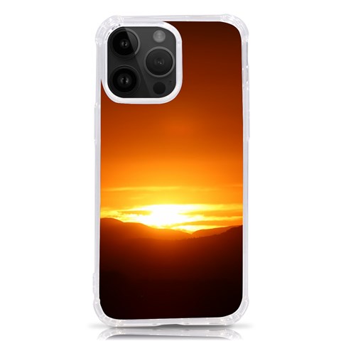 Orange Sunset Over The Mountains iPhone 14 Pro Max TPU UV Print Case from ArtsNow.com Front