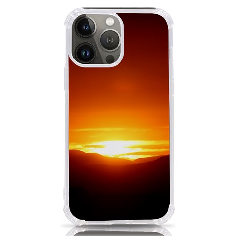 Orange Sunset Over The Mountains iPhone 13 Pro Max TPU UV Print Case from ArtsNow.com Front