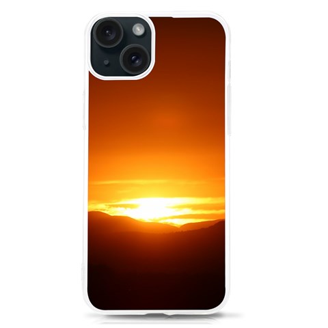 Orange Sunset Over The Mountains iPhone 15 TPU UV Print Case from ArtsNow.com Front