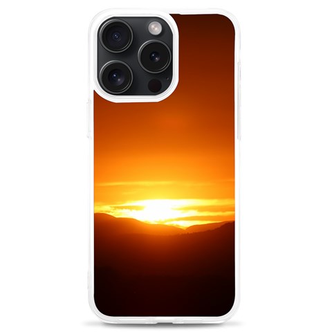 Orange Sunset Over The Mountains iPhone 15 Pro Max TPU UV Print Case from ArtsNow.com Front