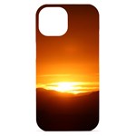 Orange Sunset Over The Mountains iPhone 15 Black UV Print PC Hardshell Case