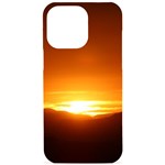 Orange Sunset Over The Mountains iPhone 15 Pro Max Black UV Print PC Hardshell Case