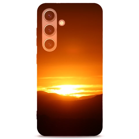 Orange Sunset Over The Mountains Samsung Galaxy S24 6.2 Inch Black TPU UV Case from ArtsNow.com Front