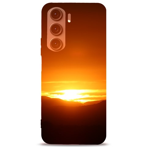 Orange Sunset Over The Mountains Samsung Galaxy S24 Plus 6.7 Inch Black TPU UV Case from ArtsNow.com Front