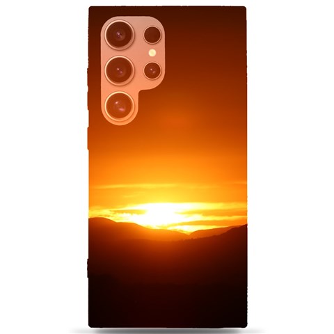 Orange Sunset Over The Mountains Samsung Galaxy S24 Ultra 6.9 Inch Black TPU UV Case from ArtsNow.com Front