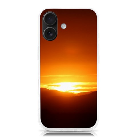 Orange Sunset Over The Mountains iPhone 16 TPU UV Print Case from ArtsNow.com Front