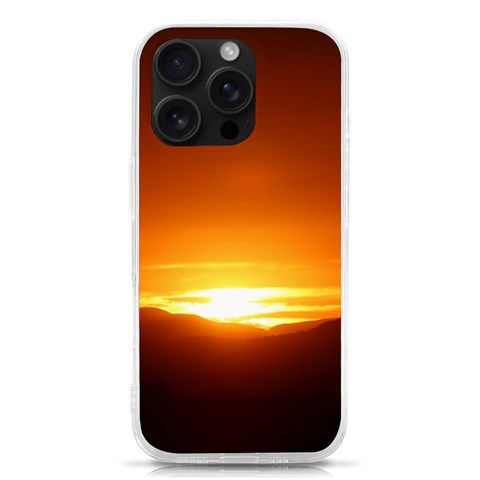 Orange Sunset Over The Mountains iPhone 16 Pro TPU UV Print Case from ArtsNow.com Front