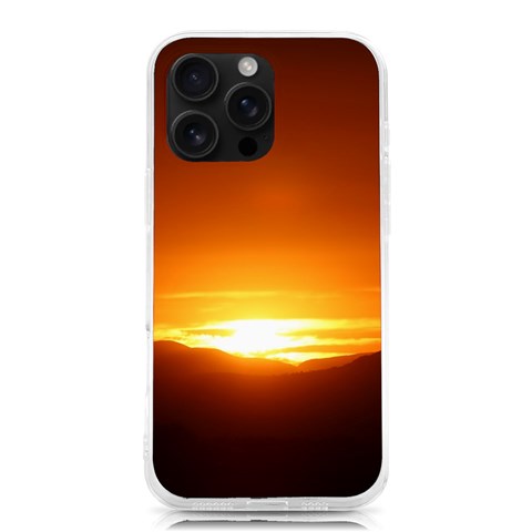 Orange Sunset Over The Mountains iPhone 16 Pro Max TPU UV Print Case from ArtsNow.com Front