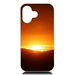 Orange Sunset Over The Mountains iPhone 16 Black UV Print PC Hardshell Case