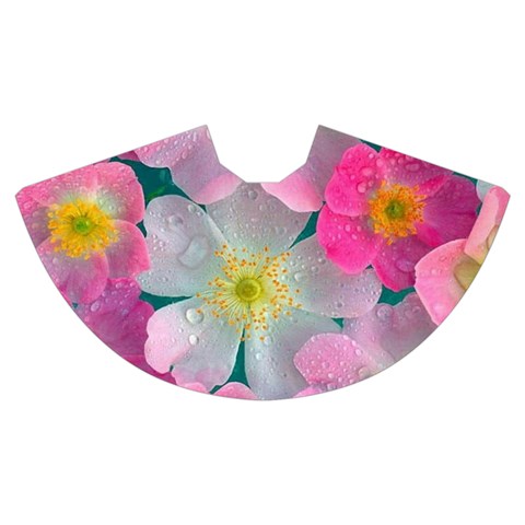 Pink Neon Flowers Flower Women s Crop Top Pleated Skater Rave Skirt from ArtsNow.com Skirt Front