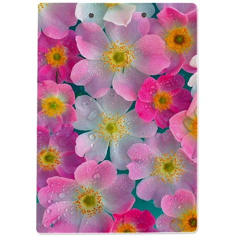 Pink Neon Flowers Flower A4 Acrylic Clipboard from ArtsNow.com Back