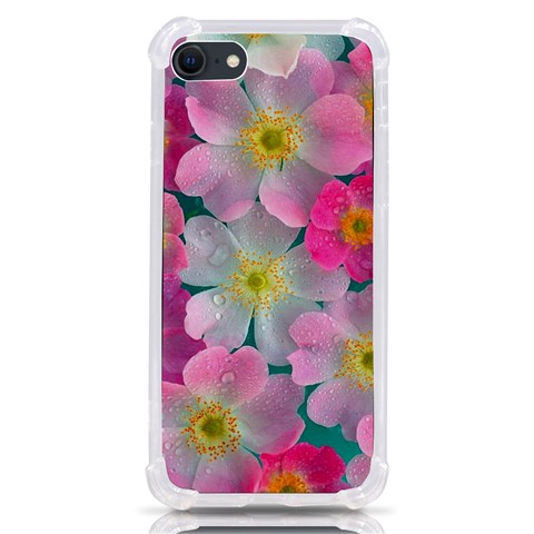 Pink Neon Flowers Flower iPhone SE from ArtsNow.com Front