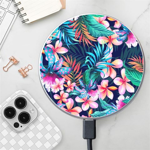 Hawaiian Flowers Hawaii Wireless Fast Charger(White) from ArtsNow.com Front