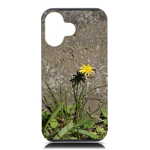 Paintbrush Flower iPhone 16 Black UV Print PC Hardshell Case from ArtsNow.com Front