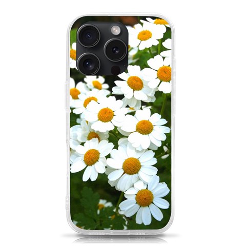 Daisy Flowers iPhone 15 Pro TPU UV Print Case from ArtsNow.com Front