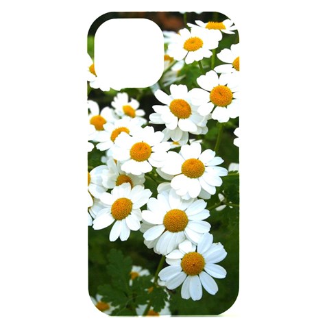 Daisy Flowers iPhone 15 Black UV Print PC Hardshell Case from ArtsNow.com Front