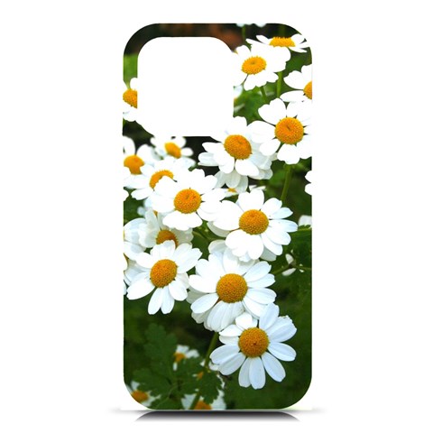 Daisy Flowers iPhone 16 Pro Black UV Print PC Hardshell Case from ArtsNow.com Front