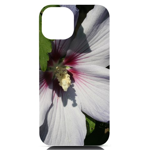 Purple Mallow Flower iPhone 14 Black UV Print PC Hardshell Case from ArtsNow.com Front