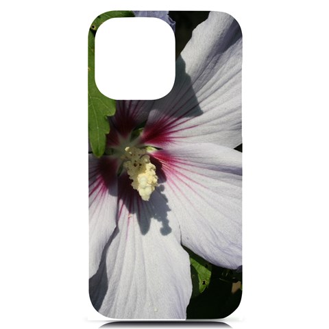 Purple Mallow Flower iPhone 14 Pro Max Black UV Print PC Hardshell Case from ArtsNow.com Front