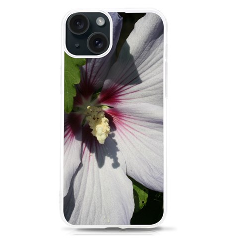 Purple Mallow Flower iPhone 15 TPU UV Print Case from ArtsNow.com Front