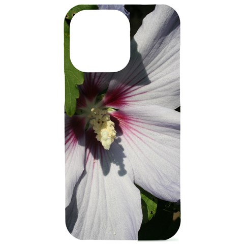 Purple Mallow Flower iPhone 15 Pro Max Black UV Print PC Hardshell Case from ArtsNow.com Front