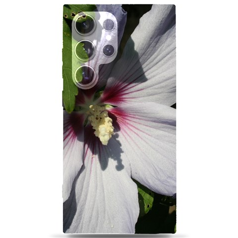 Purple Mallow Flower Samsung Galaxy S24 Ultra 6.9 Inch Black TPU UV Case from ArtsNow.com Front