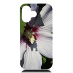 Purple Mallow Flower iPhone 16 Black UV Print PC Hardshell Case