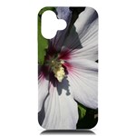 Purple Mallow Flower iPhone 16 Plus Black UV Print PC Hardshell Case