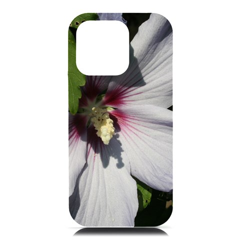 Purple Mallow Flower iPhone 16 Pro Max Black UV Print PC Hardshell Case from ArtsNow.com Front