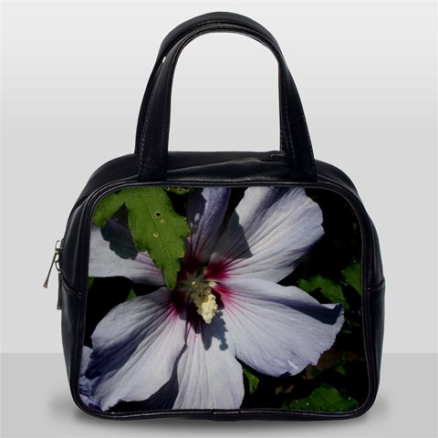 Purple Mallow Flower Classic Handbag (Two Sides) from ArtsNow.com Back